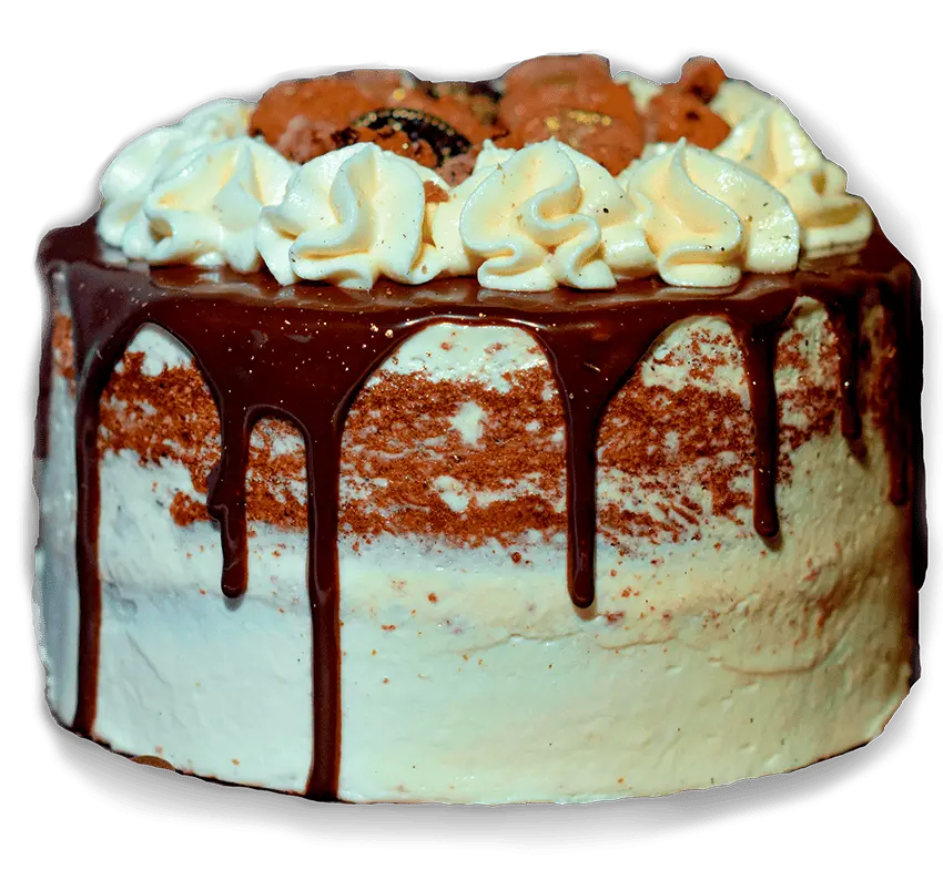 a photograph of a decorated almond cake