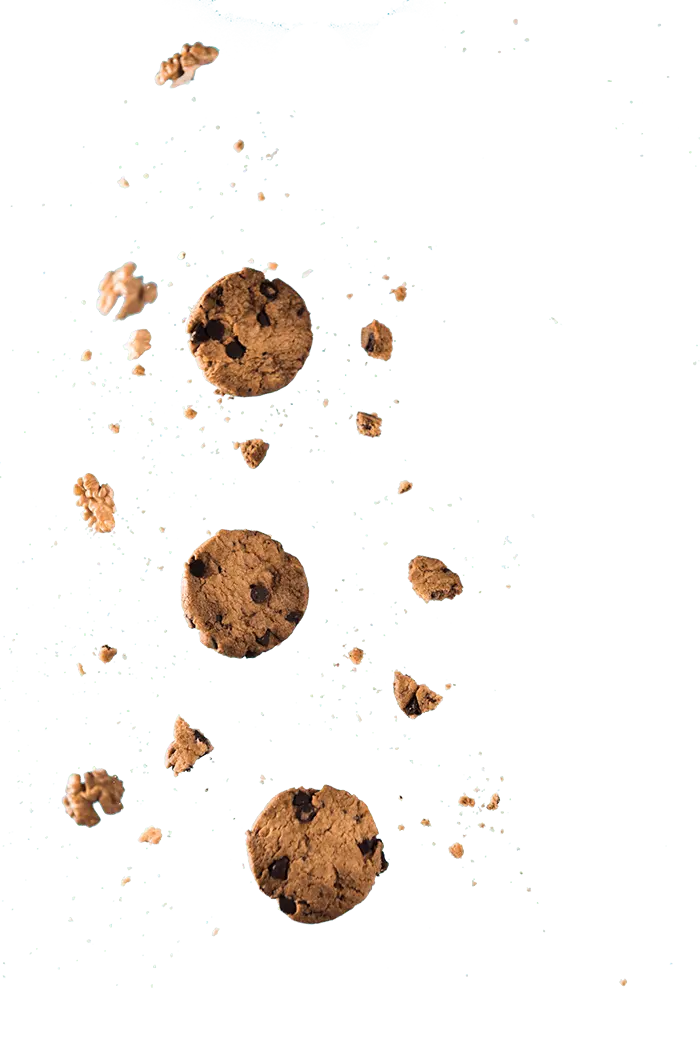 an image of pieces of cookies falling